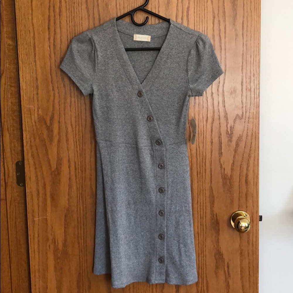 NWT grey ribbed dress